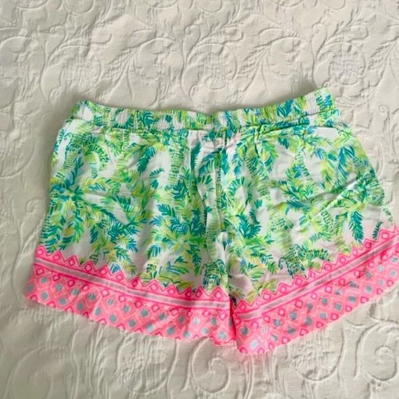 Lilly Pulitzer Pink Green Alligator Katia Shorts L - Picture 2 of 4